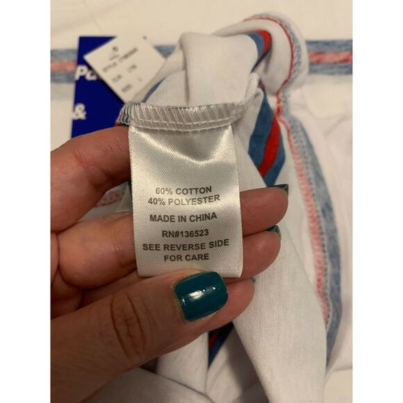 Pacific & Park Striped short sleeves Crew Neck T-Shirt Size Large - Picture 3 of 5